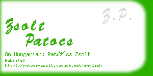 zsolt patocs business card